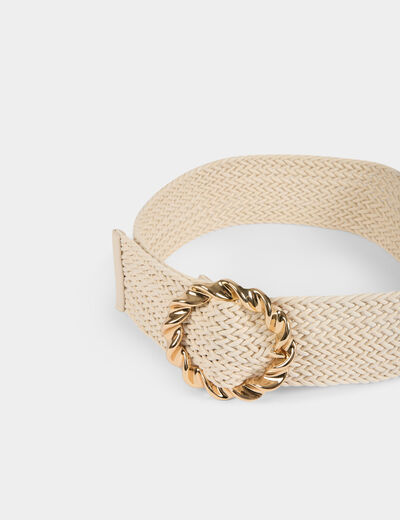 Gevlochten ceintuur ivoor vrouw