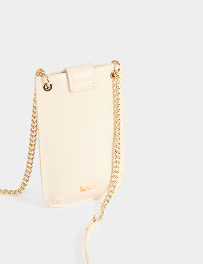 Telefoonpouch met studsdetails ivoor vrouw