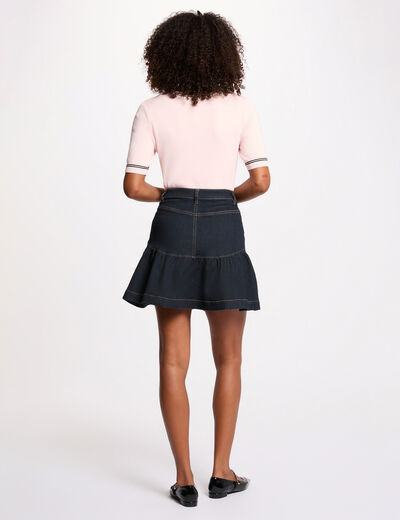 Getailleerd vest met korte mouwen lichtroze vrouw