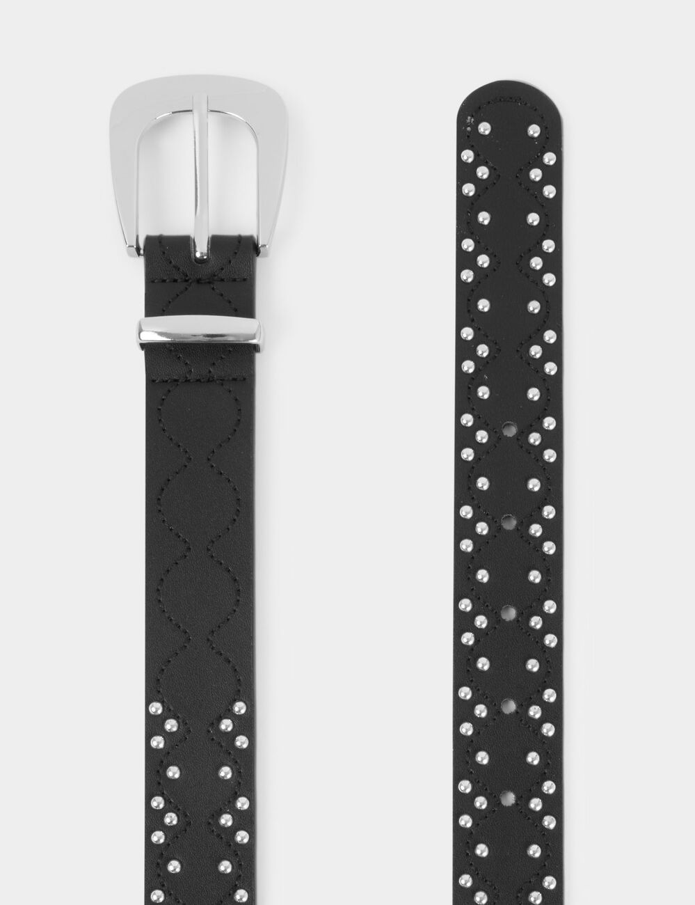 Fijne riem met studs zwart vrouw