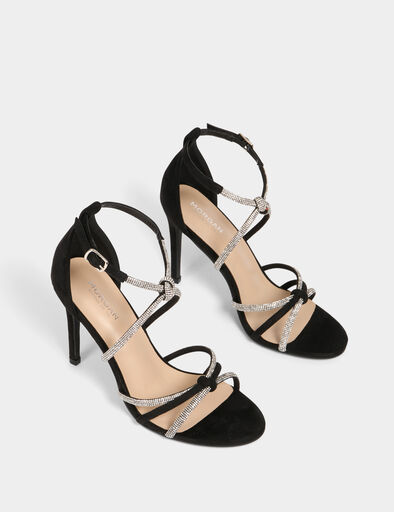 sandales a talons avec brides strass noir femme Sandales à talons avec brides strass noir femme