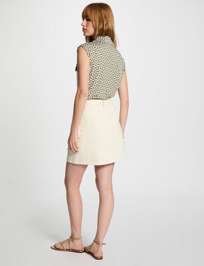 Blouse met korte mouwen helder wit vrouw