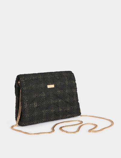 Tweed clutch zwart vrouw