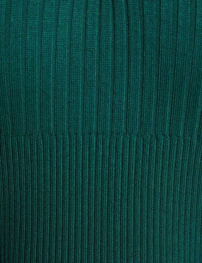 Pull col &agrave; revers vert femme