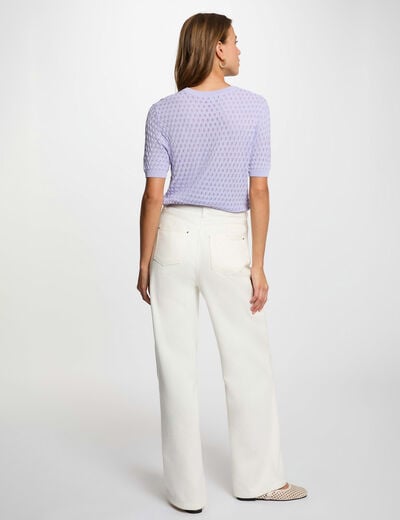 Fijne trui met ronde hals mauve vrouw
