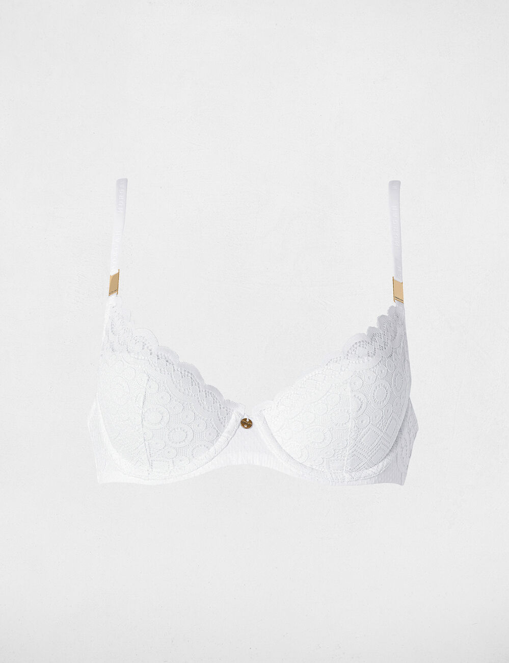 Soutien-gorge dentelle bretelles fines blanc femme