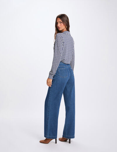 T-shirt col à revers blanc femme
