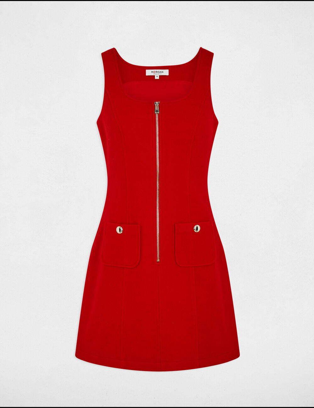 Korte schort jurk met rits rood vrouw