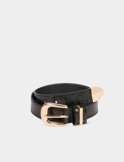 Riem met dierenprint zwart vrouw