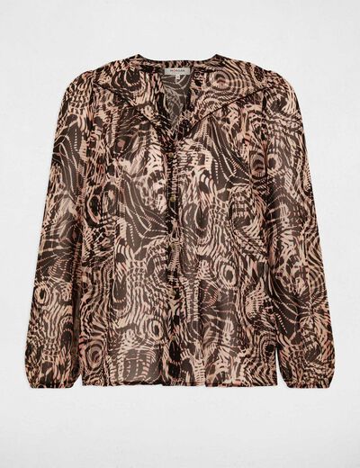 Shirt met abstracte print meerkleurig vrouw