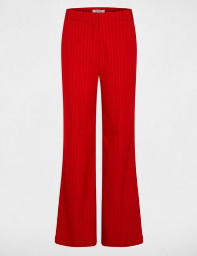 Hoge taille rechte broek rood vrouw