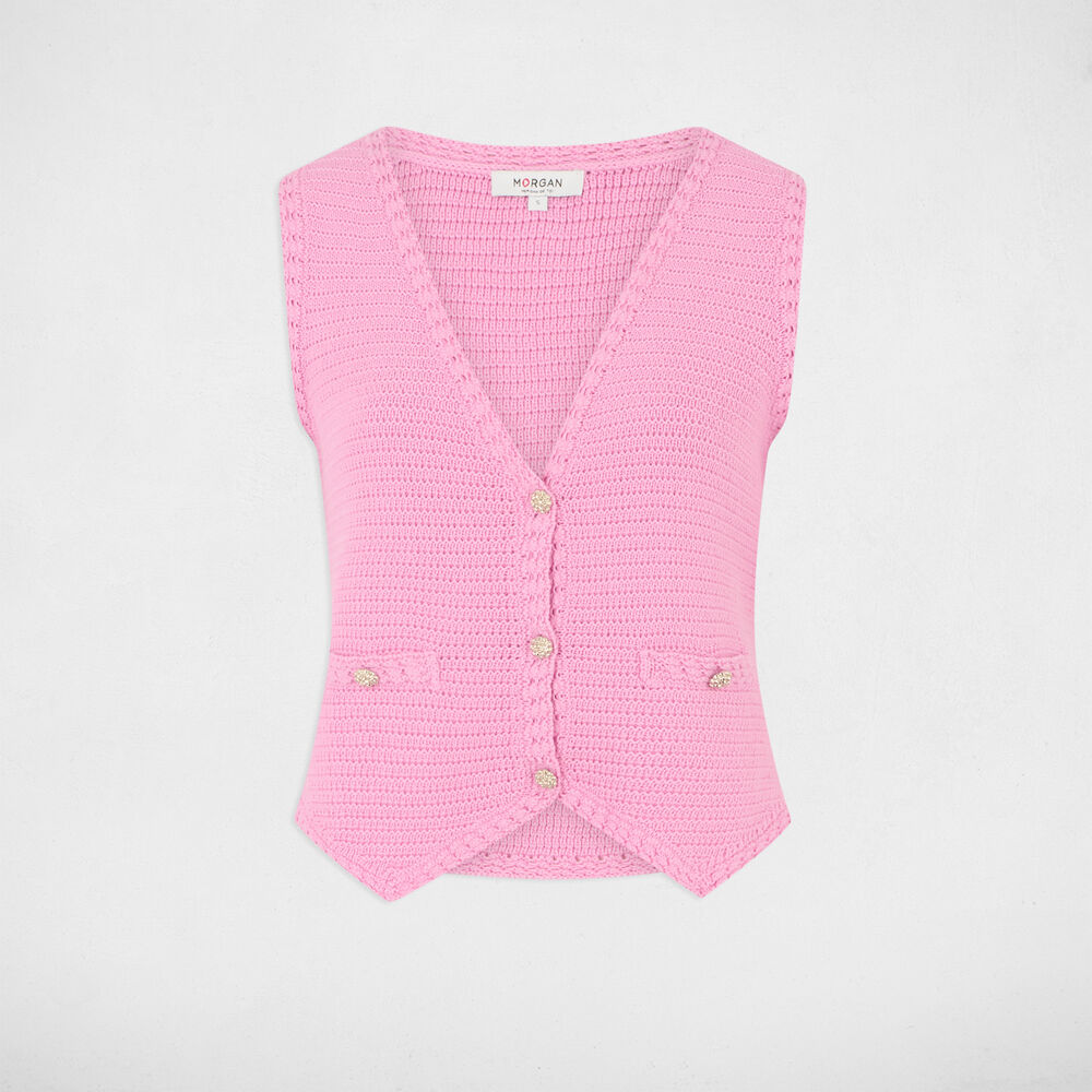 Mouwloos vest roze vrouw