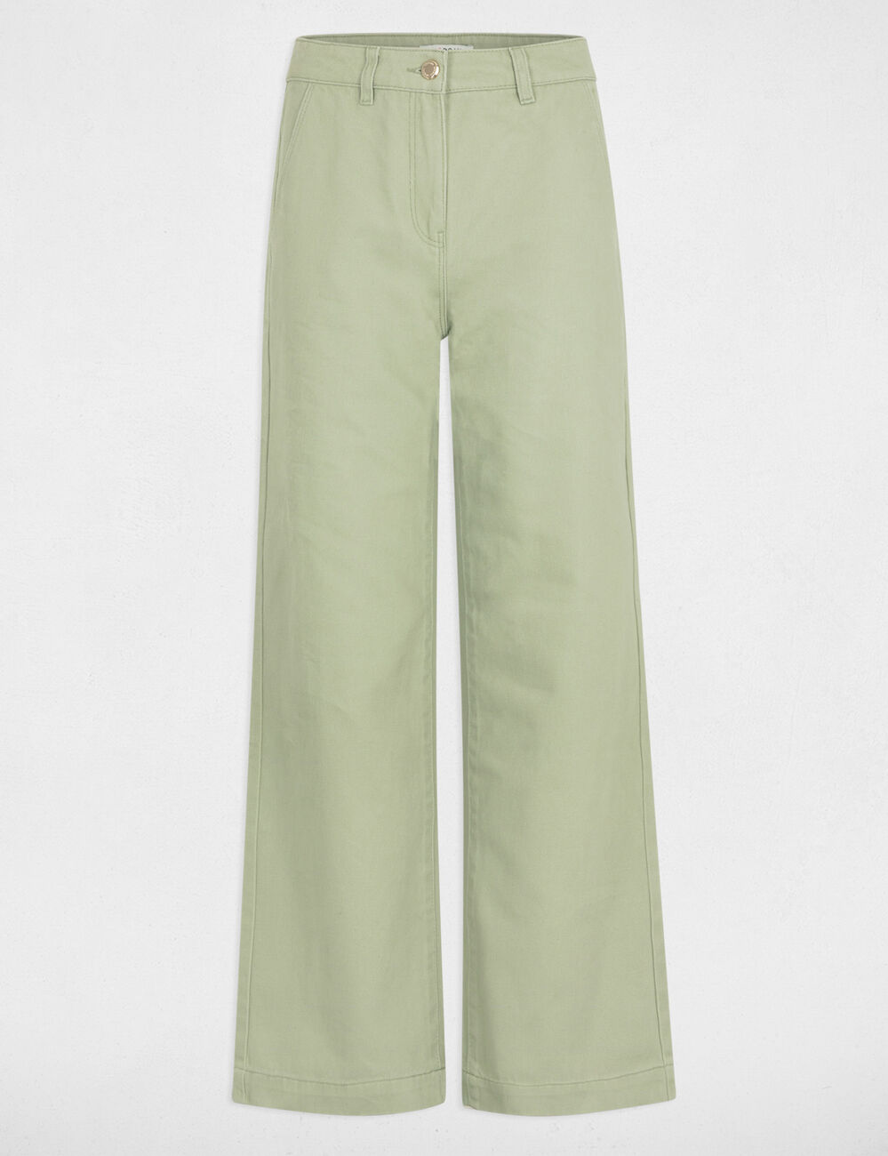 Jeans jambe large vert clair femme