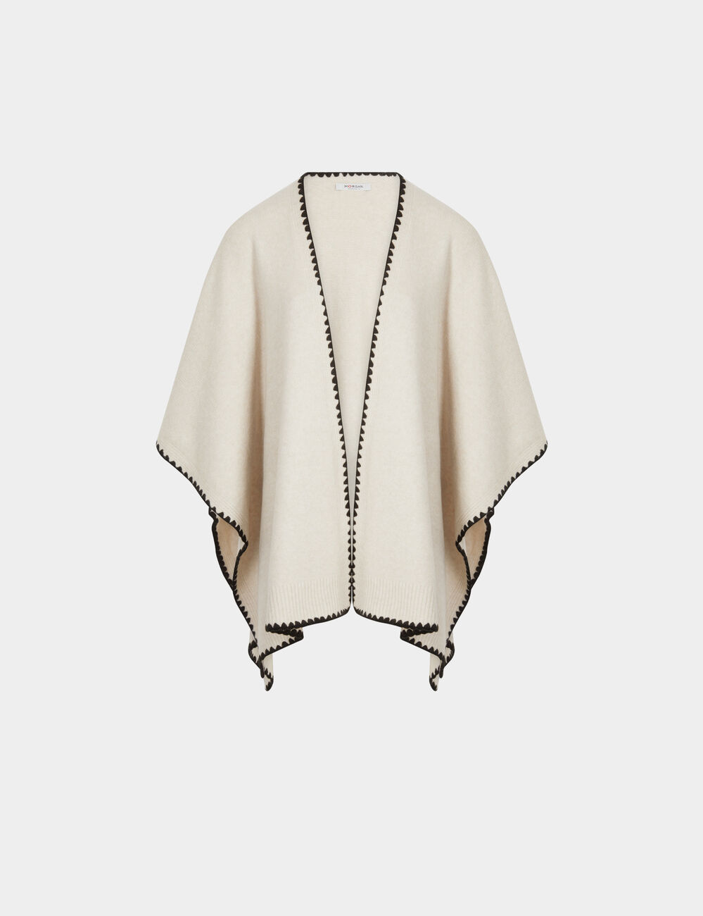 Poncho met open hals beige vrouw