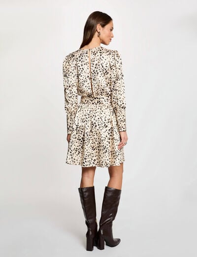 Robe courte satin&eacute;e multicolore femme