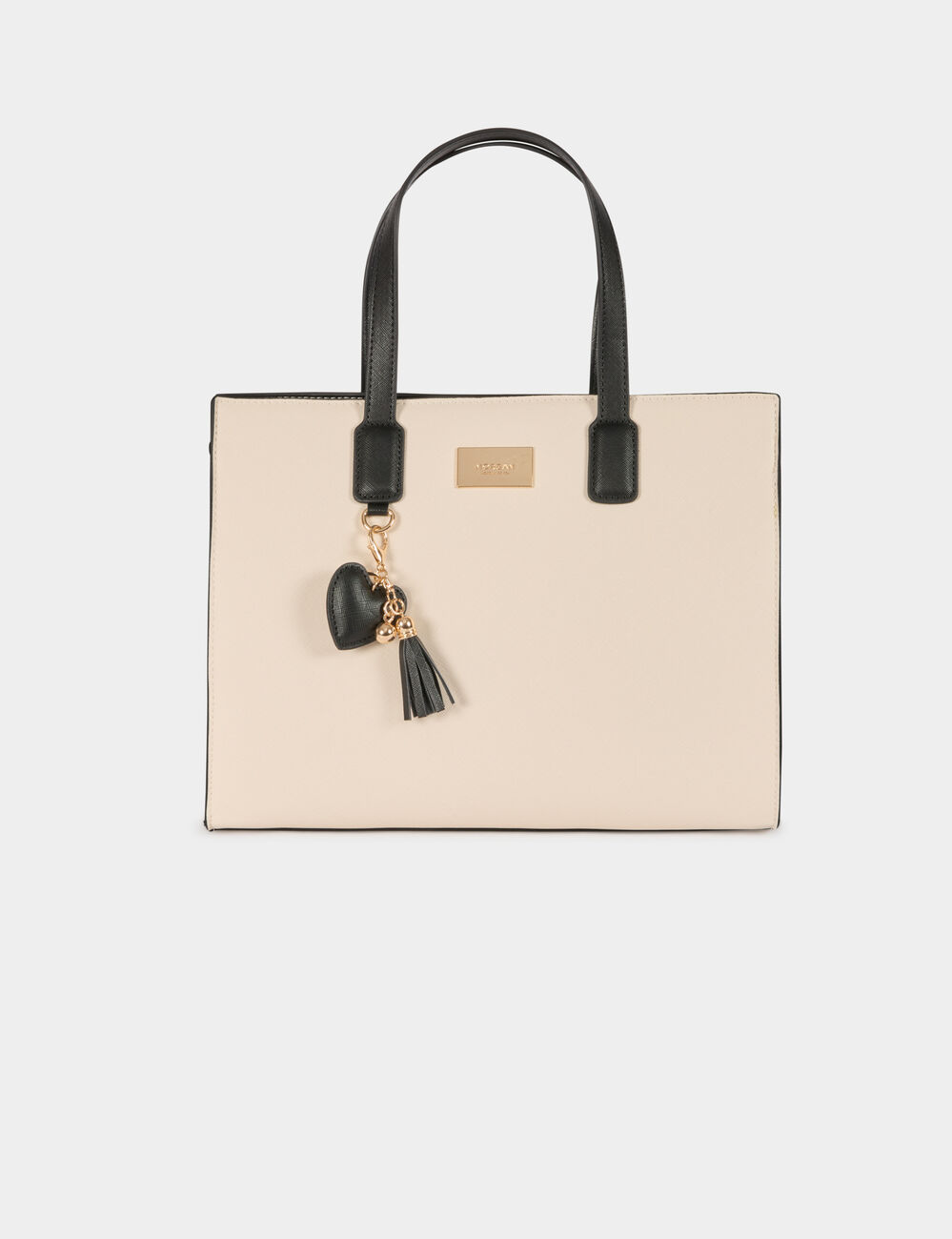 Sac cabas similicuir ivoire femme
