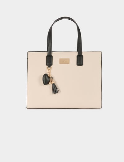 Sac cabas similicuir ivoire femme