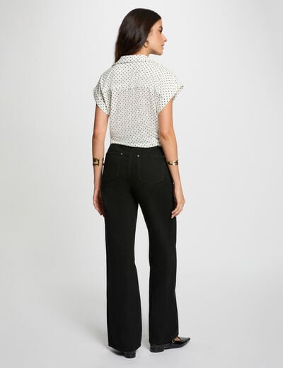 Chemise cropped col v blanc femme