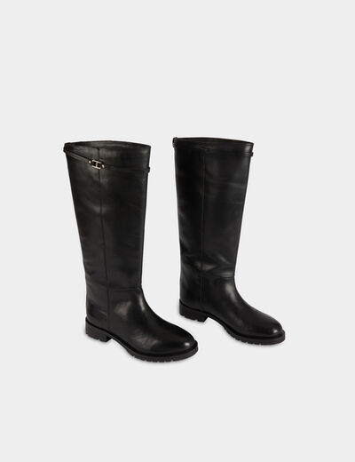 Botte cavali&egrave;re similicuir noir femme