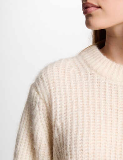 pull col rond manches longues ivoire femme Pull col rond manches longues ivoire femme