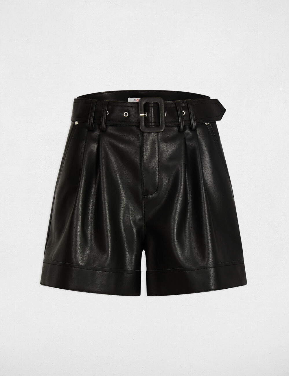 Nauwsluitende short van imitatieleer zwart vrouw