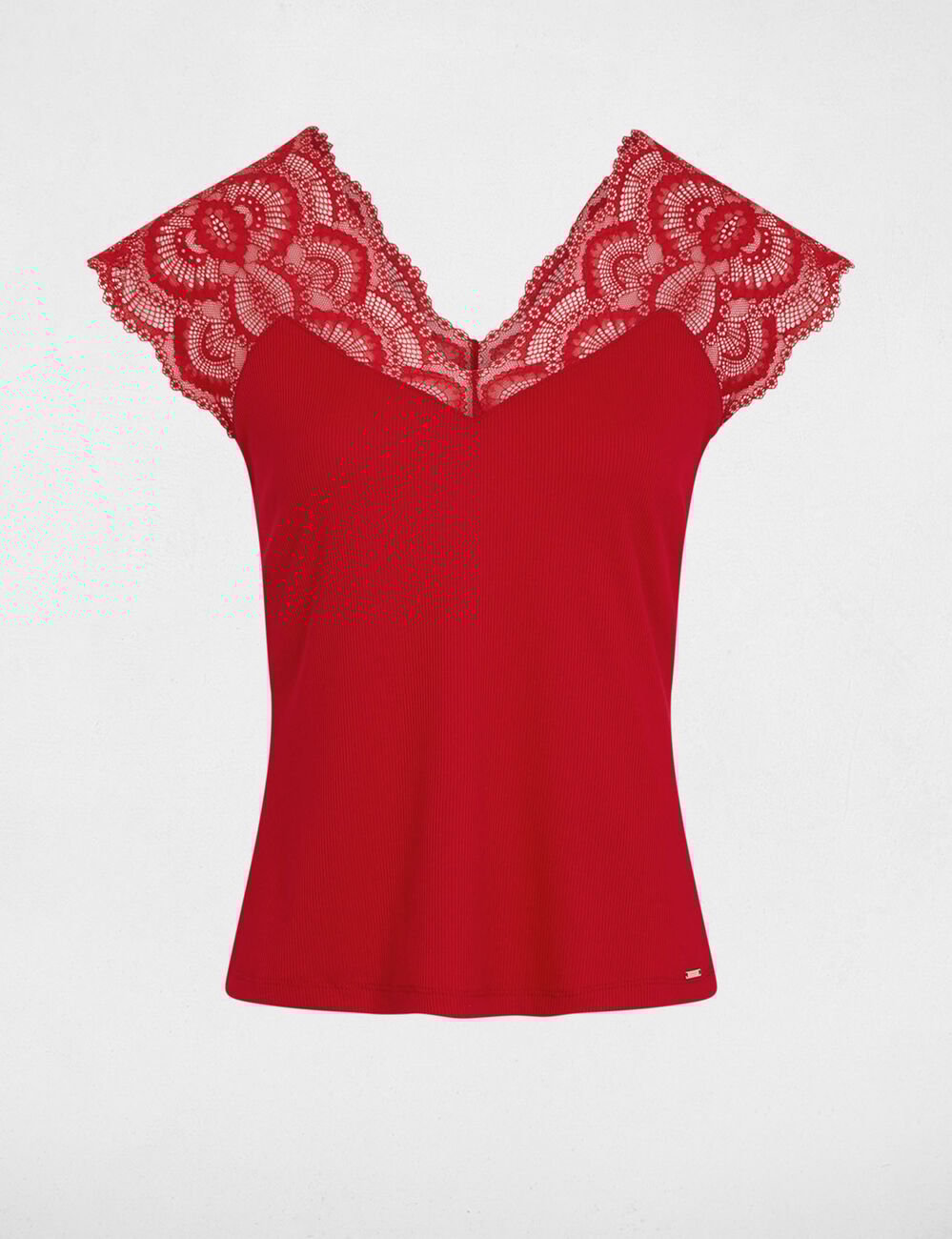 T-shirt met korte mouwen rood vrouw