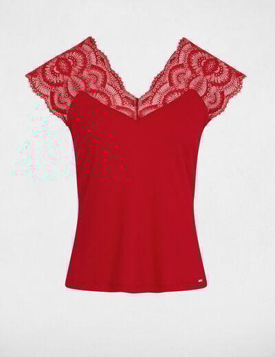 T-shirt manches courtes rouge femme