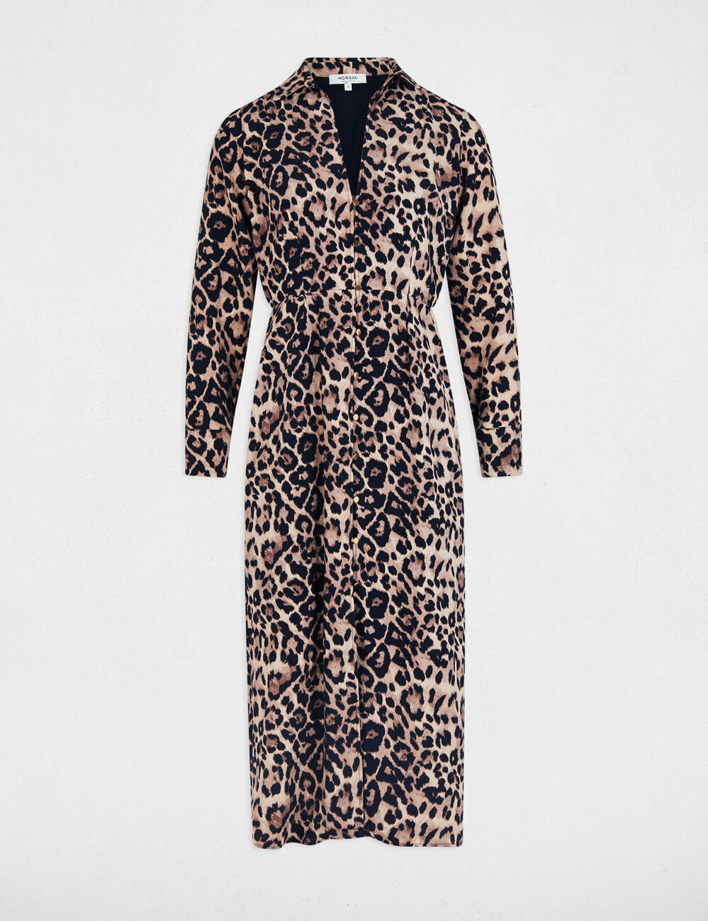 Robe longue ajustée imprimée multicolore femme