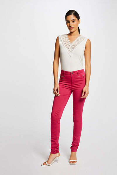 Slim-fit broek met stretcheffect  vrouw