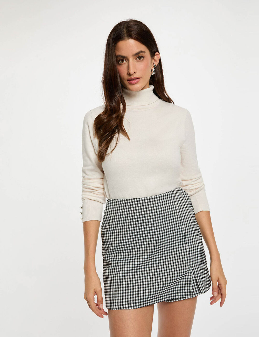 Jupe courte ajustée noir femme