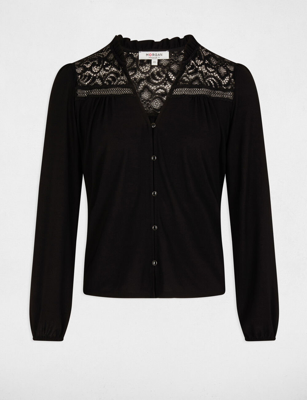 T-shirt met lange mouwen zwart vrouw