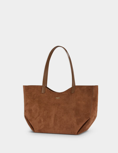 Su&egrave;dine shopper cognacbruin vrouw