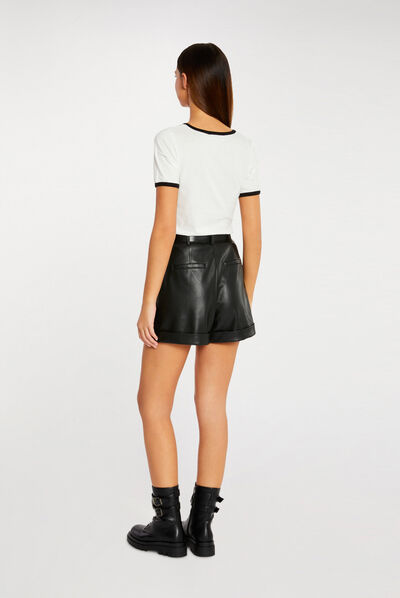 T-shirt korte mouwen ecru vrouw