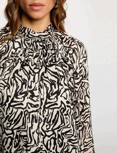 Robe courte plissée multicolore femme