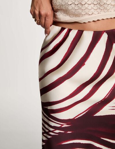 Jupe mi longue satin&eacute;e multicolore femme