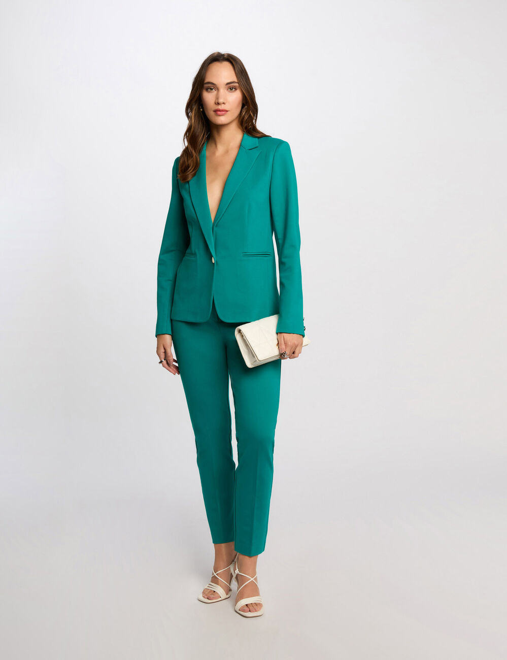 Korte blazer turkooisblauw vrouw