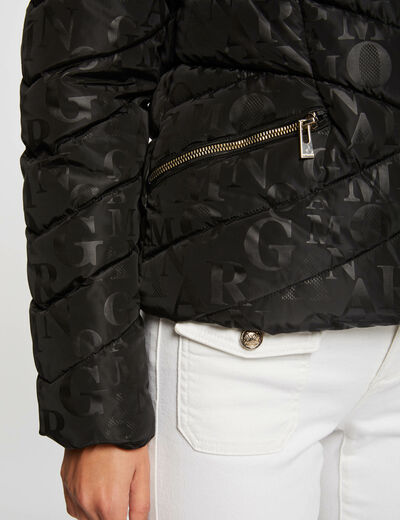 Doudoune imprimé monogramme noir femme