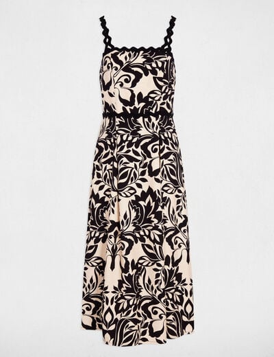 Midirok met vierkante hals. zwart vrouw