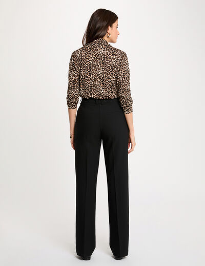 Rechte blouse met reverskraag meerkleurig vrouw