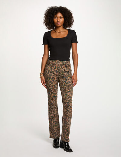 Jean bootcut taille haute multicolore femme
