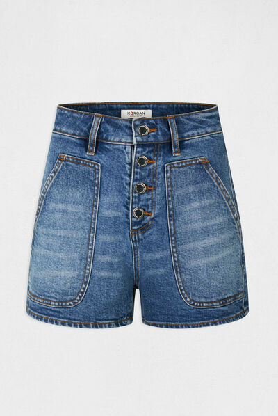 Short mom taille haute en jean jean stone femme