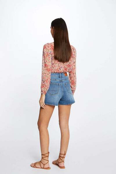 Short mom taille haute en jean jean stone femme