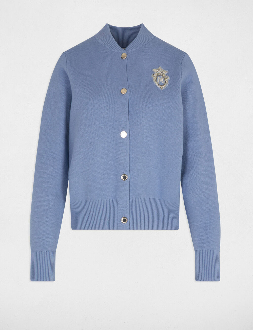 Pull col teddy bleu femme