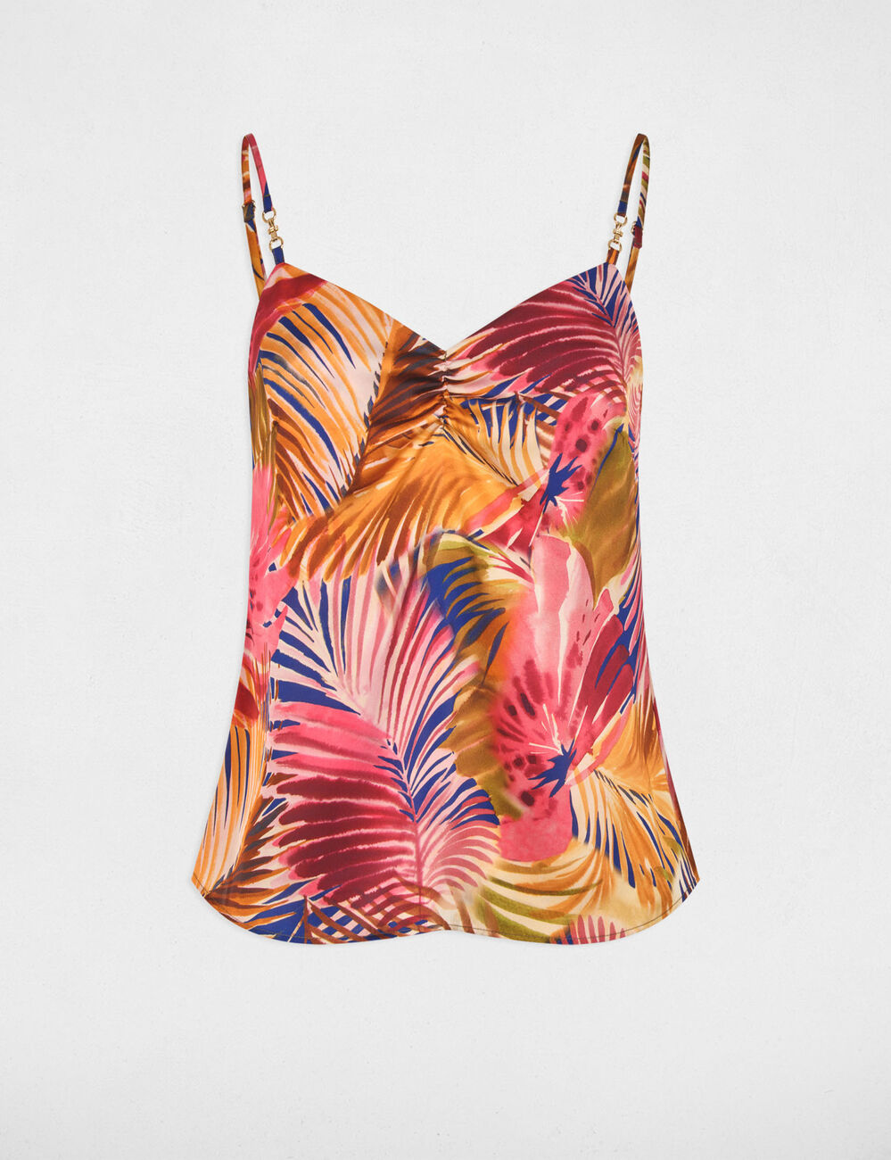 Getailleerde top met V-hals meerkleurig vrouw