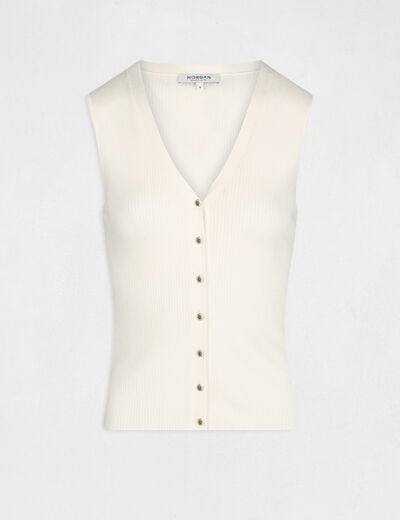 Pull débardeur en tricotage en côte ivoire femme