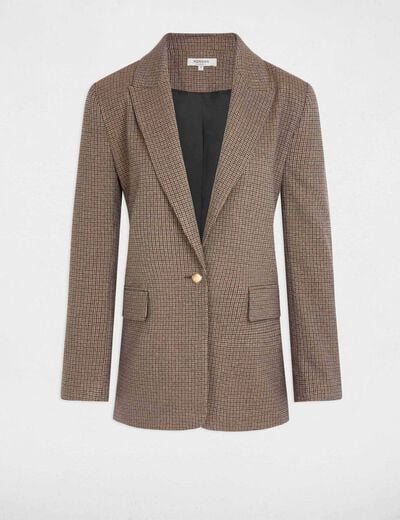 Rechte blazer met reverskraag meerkleurig vrouw