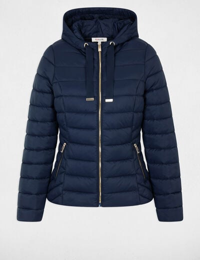 Doudoune col montant bleu marine femme