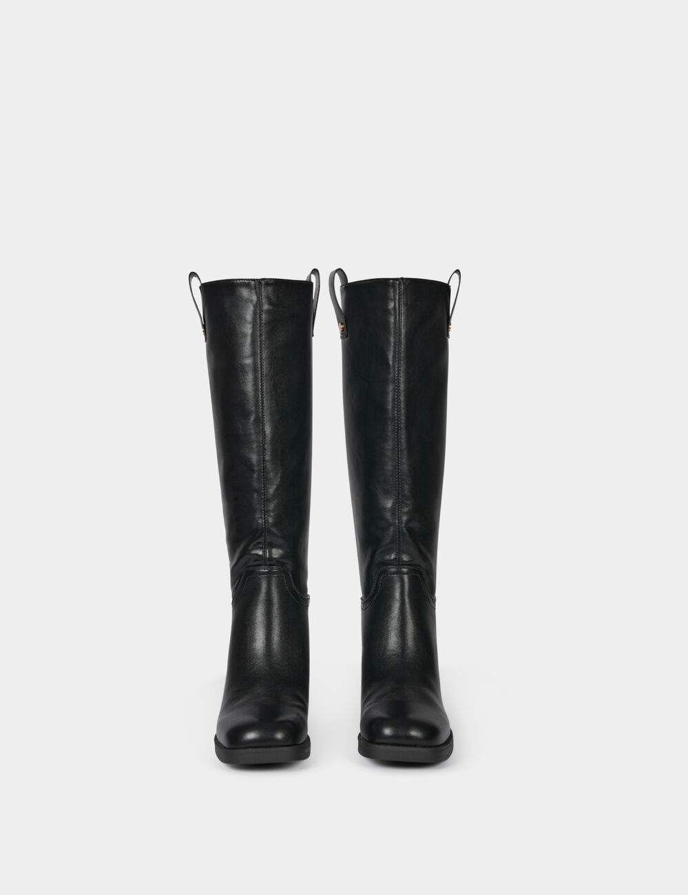 Botte à talon similicuir noir femme