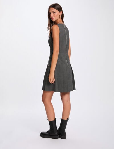 Robe chasuble ajustée gris moyen femme