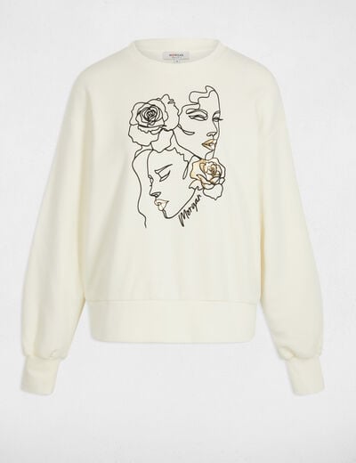 Pull maille légère blanc femme